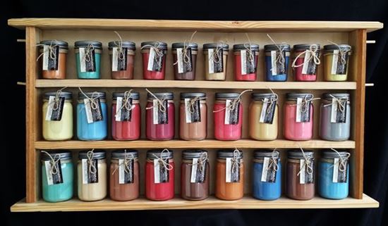 Country Collection - Recycled wood display - 8oz jelly and 16oz Soy Canning Jar	